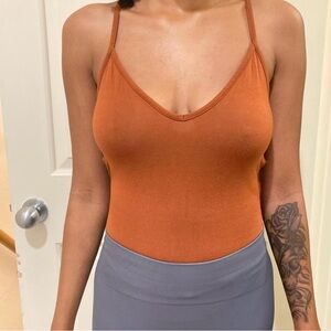 Forever 21 Women's Orange bodysuit with cool back